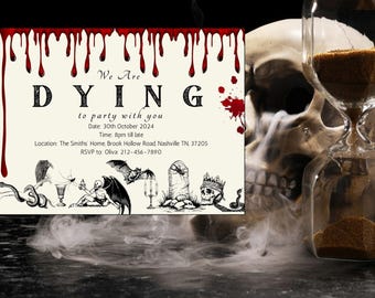 Halloween Party invitation template, downloadable halloween party invite, editable template