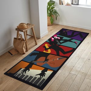 Music Runner,Instrument Runner,Dance Rug,Runner Rug,Colorful Music Rug,Instrument Decor,Music Design Rug,Music Art Rug,Music Themed,Gift Rug