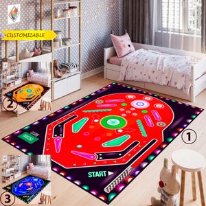 Pinball Rug,Pinball Table Rug,Pinball Decor,Arcade Rug,Pinball Machine Rug,Retro Gaming Rug,Pinball Playfield Rug,Game Room Rug,Pinball Gift