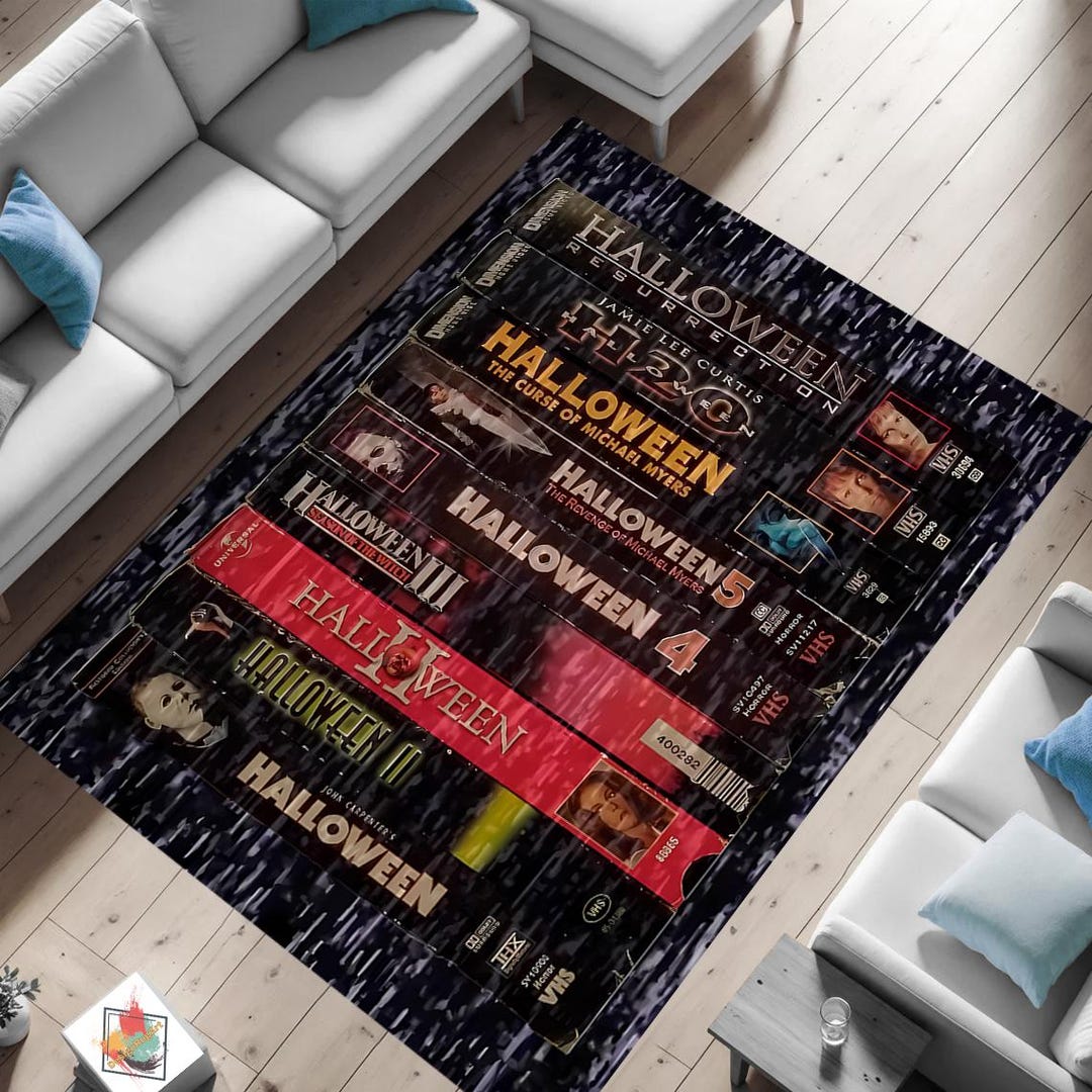 Vhs Rug,horror Movie Rug,retro Movies Rug,movies Series,nostalgic Style ...