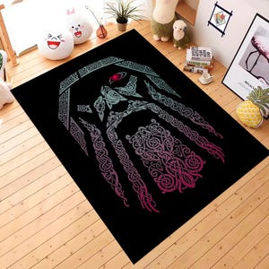 Viking Rug,Viking Decor Rug,Scandinavian Art Rug,Viking Shield Decor,Norse Mythology Rug,Nordic Rug,Valknut Design Rug,Norse Pagan Rug