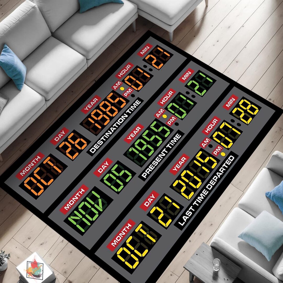Back to the Future Rug,time Circuits Rug,movie Rug,time Travel Rug ...