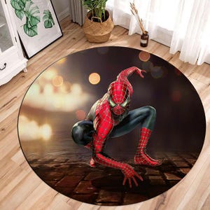 Tapis rond Spider Man, Tapis rond Spider Man, Rond Spiderman, Cercle Spiderman, Tapis Spider Man, Tapis pour chambre d&#39;enfant, Tapis personnalisé, Tapis populaire, Tapis rond