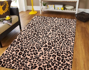 Leopard Rug,Leopard Pattern Rug,Leopard Themed Rug,Animal Decor Rug,Leopard Print Rug,Animal Carpet,Luxury Home Decor,Vintage Design Rug