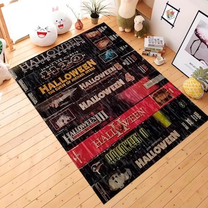 VHS Design Print Rug: Horror Movies, Retro Design, Nostalgic Decor, Kids Room