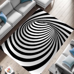 Vortex Rug,3D Vortex Rug,Tunnel Illusion Rug,Optical Illusion Vortex Rug,Living Room Rug,Game Room Rug,Non Slip Rug,Area Rug,3D Effect Rug