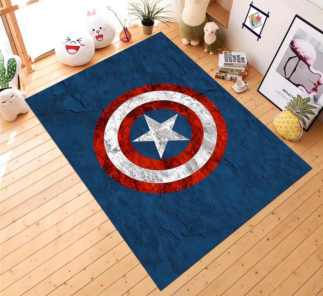 Captain America Rug: 3D Print, Non-slip - Etsy