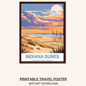 Indiana Dunes Wall Art - Printable Indiana Wall Art, National Park Wall Art, Dunes Landscape Art, Scenic Indiana Art, Printable Park Art
