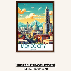 Mexico City Wall Art - Printable Mexico Wall Art, Mexico Travel Art Print, Mexico Landmark Print, Cityscape Wall Art, Mexican Wall Art