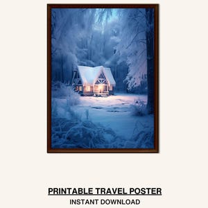 Snowy Landscape Wall Art - Snowy Mountains Wall Art, Winter Scene Wall Print, Printable Snow Landscape, Winter Nature Wall Décor