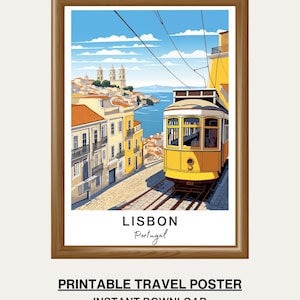 Lisbon Portugal Wall Art - Printable Travel Poster, Travel Print, Portugal Travel Poster, Travel Gift, Europe Print, Home Decor