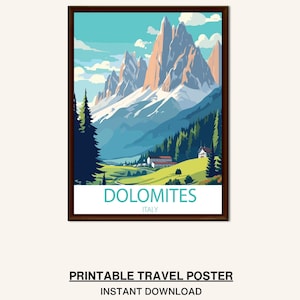 Dolomites Wall Art - Printable Italy Wall Art, Alpine Landscape Wall Art, Italian Mountains Décor, Travel Art Print, Italian Alps Wall Art
