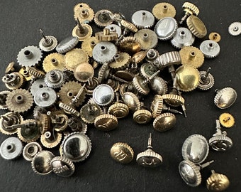 Vintage WATCH PARTS crowns - Gold and silver Steampunk parts - k16 Listing is for all the watch parts seen in photos