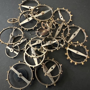 Vintage WATCH PARTS balance wheels  - Steampunk parts - D33 Listing is for all the watch gears seen in photos