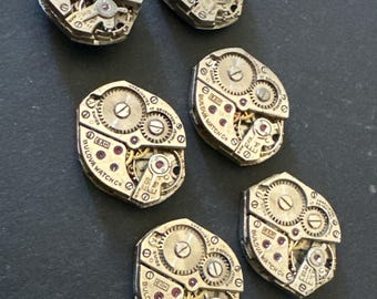 Vintage Bulova Watch Movements, Steampunk Supplies M45 watch parts