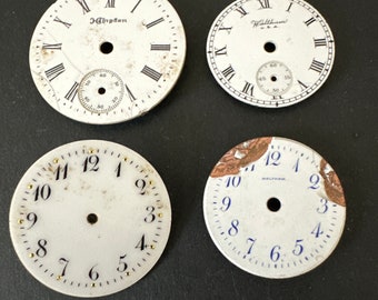 Vintage Antique porcelain pocket Watch Faces - Steampunk - Scrapbooking k26