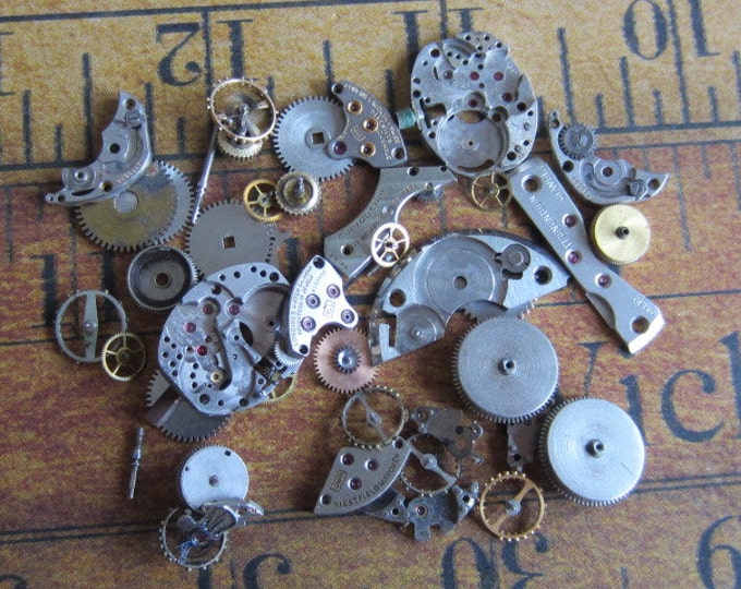 Featured Vintage WATCH PARTS Gears Steampunk Parts B54 Etsy