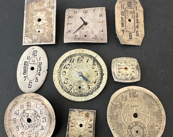 Watch faces - Vintage Antique Watch Dials - Assortment Faces - Steampunk - Scrapbooking K60