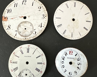 Vintage Antique porcelain pocket Watch Faces - Steampunk - Scrapbooking D5