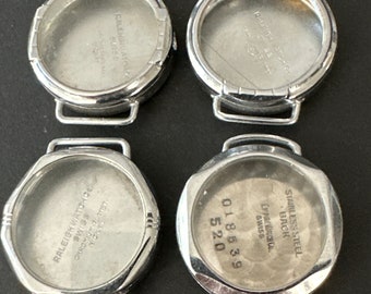 Vintage Silver Watch cases parts - New old stock watch Cases - Watch cases - Steampunk - Scrapbooking  N79