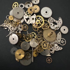 Vintage WATCH PARTS gears - Steampunk parts - R27 Listing is for all the watch parts seen in photos