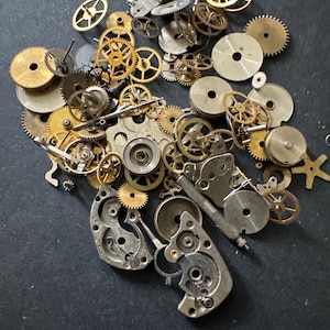Vintage WATCH PARTS gears - Steampunk parts - C56 Listing is for all the watch parts seen in photos