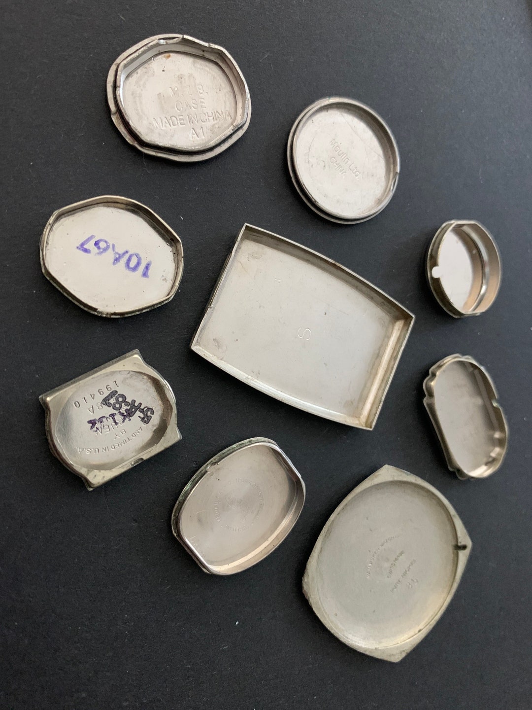 Vintage Antique Watch Parts Cases Backs Steampunk Scrapbooking Q87 Etsy