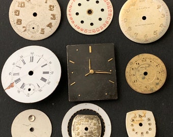 Watch faces - Vintage Antique Watch Dials - Assortment Faces - Steampunk - Scrapbooking C79