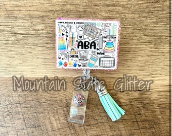 ABA therapy acrylic badge reel