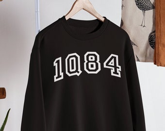 1Q84 Sweatshirt, Unisex • Athletic literary long sleeve sweater, Japanese contemporary literature, Haruki Murakami author gift for him her