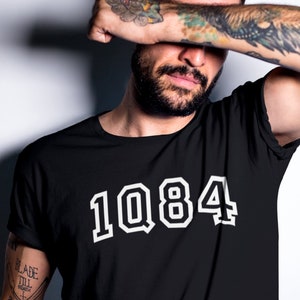 1Q84 T-Shirt, Unisex • Athletic soft literary shirt, Japanese literature shirt, mens womens tee, Haruki Murakami author gift for him for her