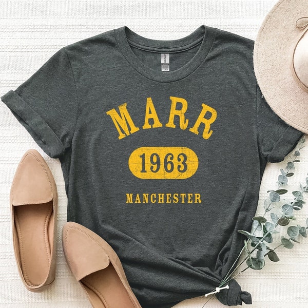 JOHNNY MARR Shirt, Unisex In Dark Heather • Athletic style soft The Smiths tshirt, British Alternative / Manchester music, Marr fan gift