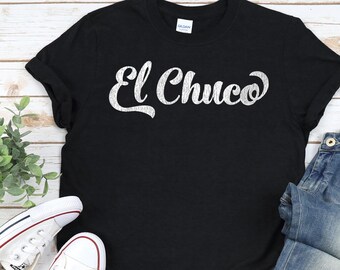 EL CHUCO Shirt, Unisex In Black / Navy / Dark Heather • El Paso original script design w distressed vintage texture, El Paso TX / Texas gift