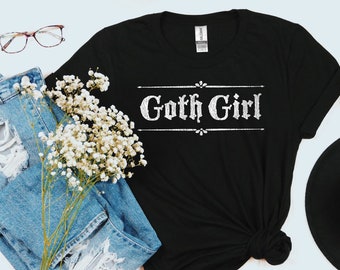 GOTH GIRL Shirt, Unisex • Gothic style graphic with distressed vintage texture
