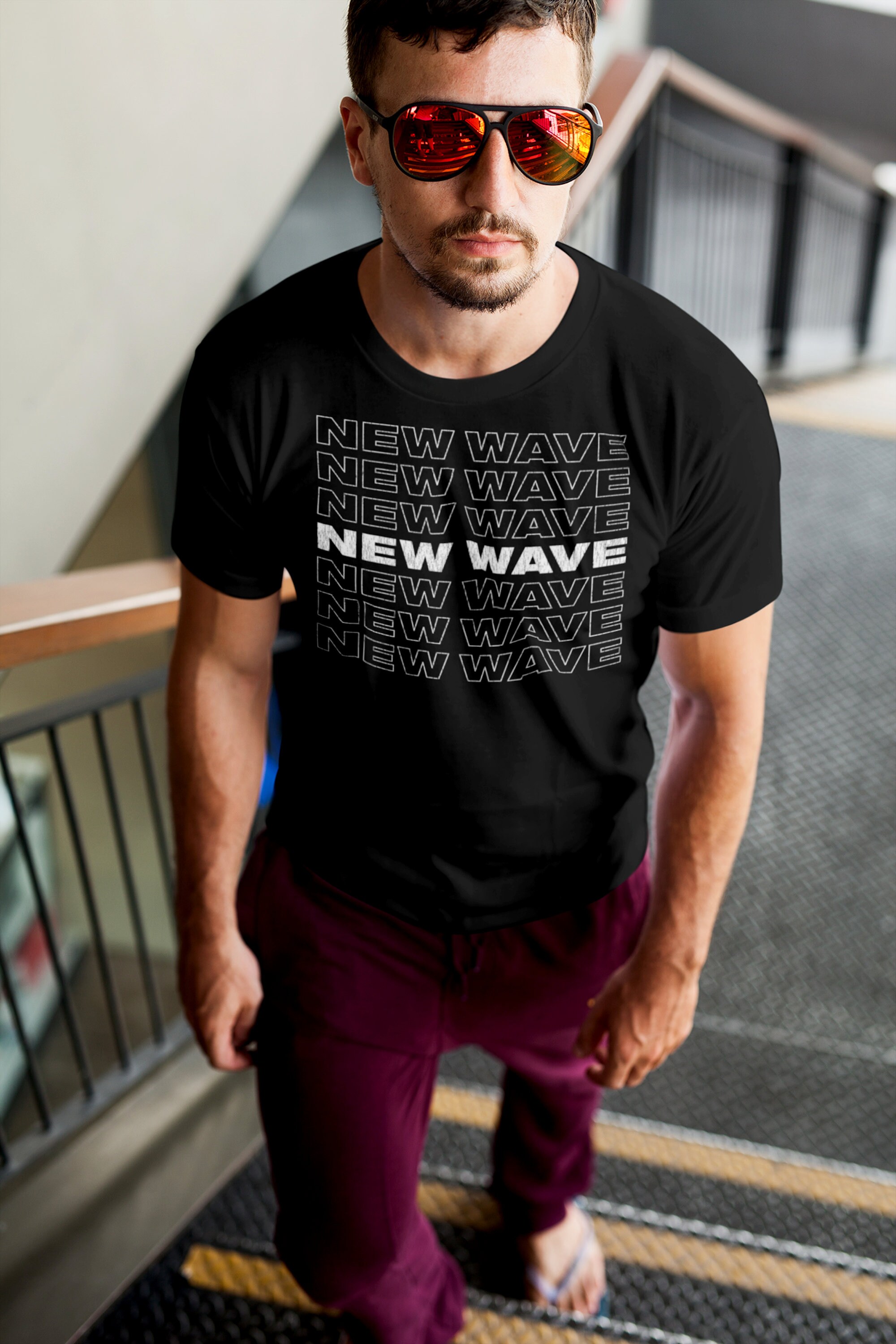 NEW WAVE Shirt, Unisex in Black / Navy / Dark Heather
