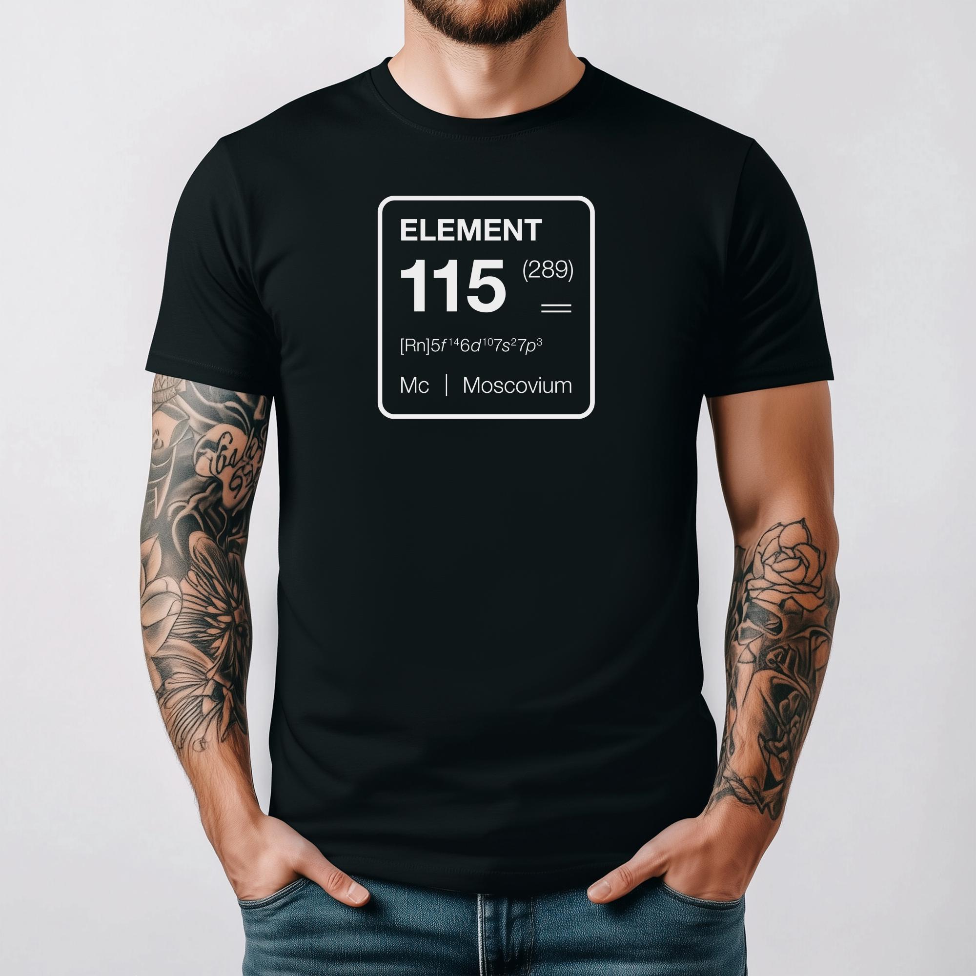 Element 115 T-shirt, Unisex in Black, Navy, or Dark Heather