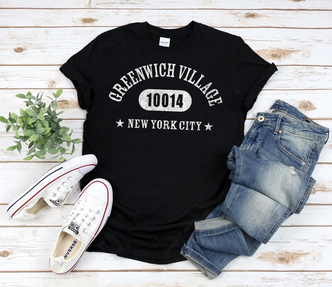 GREENWICH VILLAGE Shirt, Unisex Tee in Black / Navy / Dark Heather