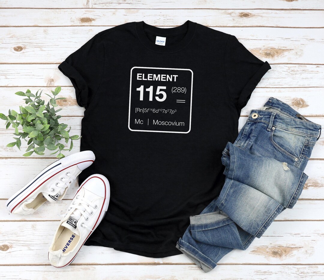 Element 115 T-shirt, Unisex in Black, Navy, or Dark Heather