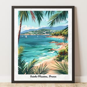 Sainte-Maxime France Travel Poster: Côte d&#39;Azur Art Print