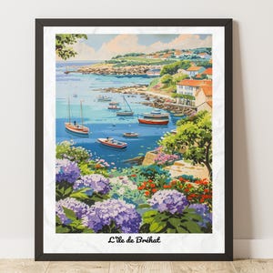 Île de Bréhat Travel Poster: Vintage Brittany Coastal Art
