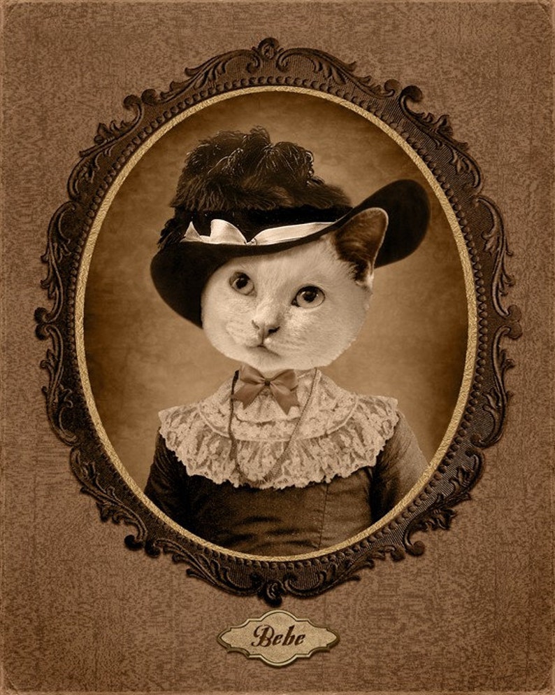 Perfect Gift Dog LoverCat Lover Funny Gift Gift for Pet Lover Custom Vintage Image of Your Pet Custom Pet Portrait Christmas Gift