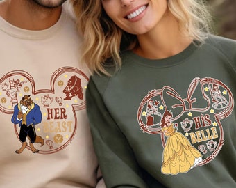 Disney Family Sweatshirts Matching Sweater Disney Trip Couple Sweatshirt Disney Sweatshirt Husband Wife Disney Sweater Beauty And The Beast