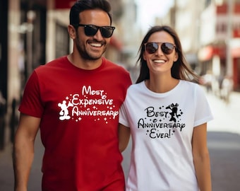 Funny Disney Anniversary Couple Matching Shirts Mickey Mouse Minnie Mouse Couples Gift Disney Vacation Couples Tee Wedding Anniversary Shirt