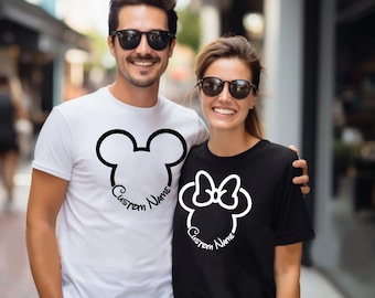Minnie Mickey Mouse Disney Shirt Custom Name Minnie Ears Matching Family Shirts Disney Trip Personalized Birthday Girl Birthday Boy Shirt