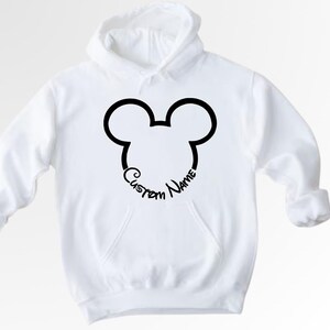 Custom Birthday Gift Disney Hoodie Minnie Mouse Mickey Mouse Matching Family Custom Hoodie Disney Birthday Gift Toddler Hoodie Kids Hoodie image 2