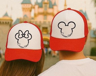 Disney Hats Family Pack 4 Vacation 2 Adult Hats 2 Kids Hat in black as Pictured Disney Mickey Mouse Boys Black Baseball Cap with Ears  main image 2