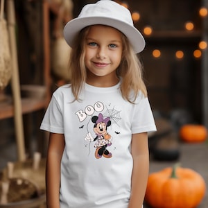 Minnie Mouse Halloween Kid Shirt Spooky Season Funny Toddler Shirt Disney Vacation Minnie Shirt Boo Shirt Disney Trip Kids Halloween Gifts