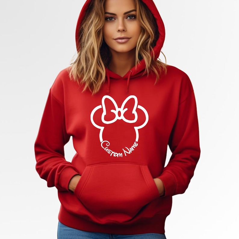 Custom Birthday Gift Disney Hoodie Minnie Mouse Mickey Mouse Matching Family Custom Hoodie Disney Birthday Gift Toddler Hoodie Kids Hoodie image 6