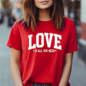 Vintage Style Love Womens Shirt Girlfriend Gift Womens Clothing Retro Tshirt Wife Gift Anniversary Gift Vintage Tshirt Love Is All You Need