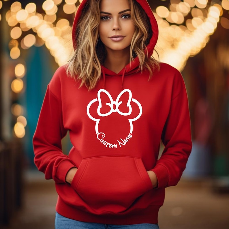 Custom Birthday Gift Disney Hoodie Minnie Mouse Mickey Mouse Matching Family Custom Hoodie Disney Birthday Gift Toddler Hoodie Kids Hoodie image 5